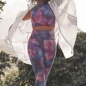 #Athleta Consious Crop Top Supernova Galaxy Sports Bra Women’s Large Racerback